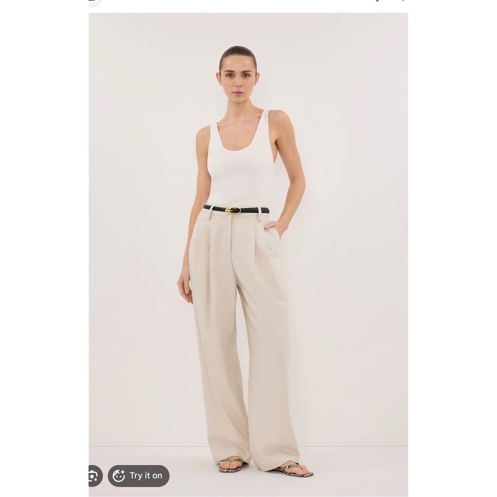 Dissh Eden Plaster Tailored Pant Wide Leg Trousers Office NEW Womens AU 12 US 8